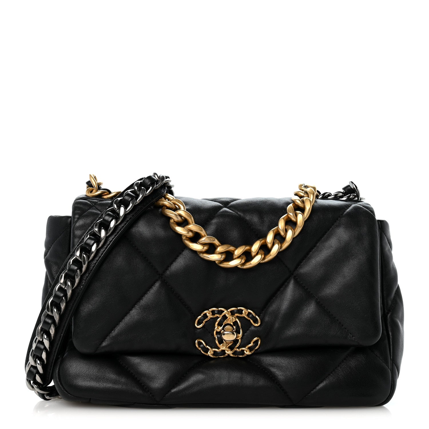 Chanel Lambskin Quilted Medium Chanel 19 Flap Black 1 of 12