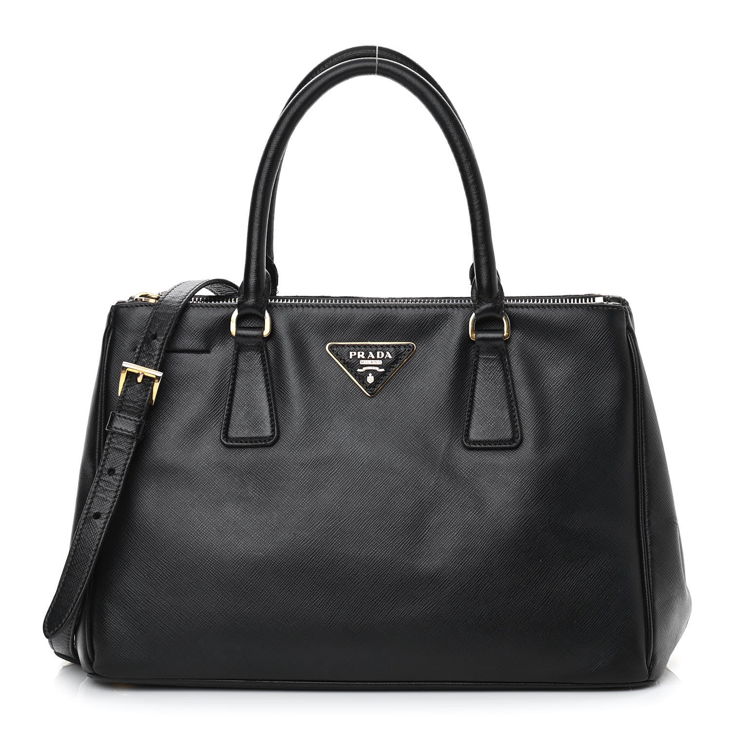 Prada Saffiano Small Galleria Double Zip Tote Black 1 of 13