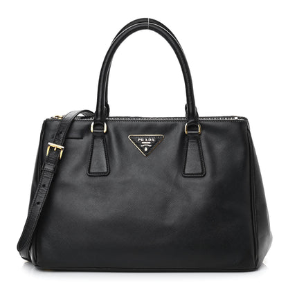 Prada Saffiano Small Galleria Double Zip Tote Black 1 of 13