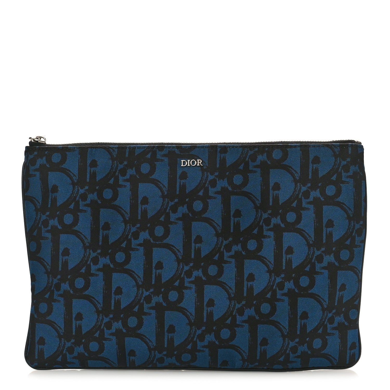Christian Dior Nylon Printed Cosmetic Pouch Blue 1 of 8