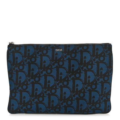 Christian Dior Nylon Printed Cosmetic Pouch Blue 1 of 8