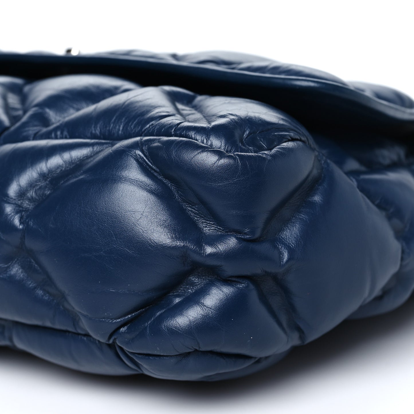 Calfskin Quilted Large Chesterfield Flap Navy