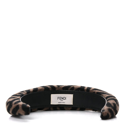 Fendi Wool Cashmere FF Logo Headband Tobacco 7 of 7
