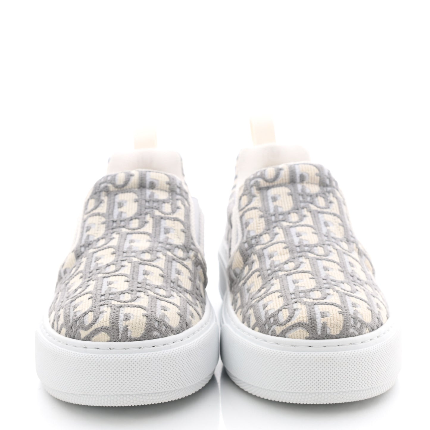 Canvas Oblique Embroidered Womens Solar Slip On Sneakers 37 Grey Stone