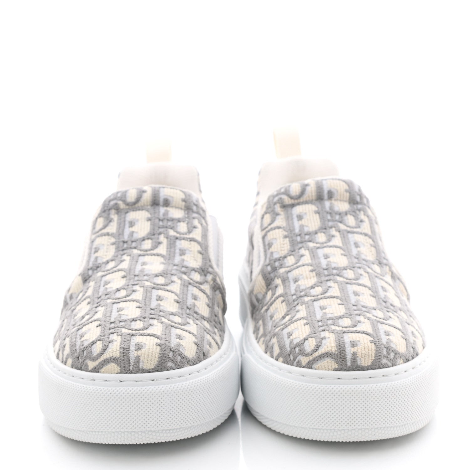 Christian Dior Canvas Oblique Embroidered Womens Solar Slip On Sneakers 37 Grey Stone 2 of 9