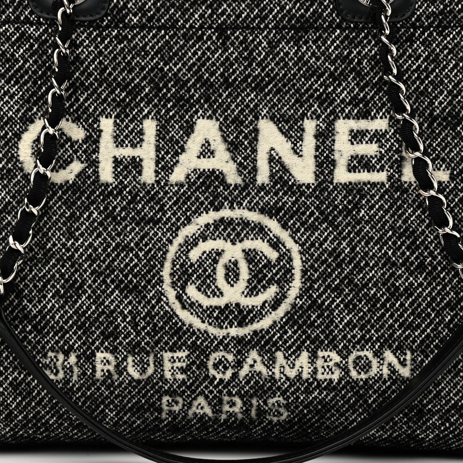 Chanel Mixed Fibers Calfskin Small Deauville Tote Black 7 of 10