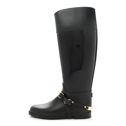 Jimmy Choo PVC Rubber Cheshire Rain Boots 38 Black 1 of 7