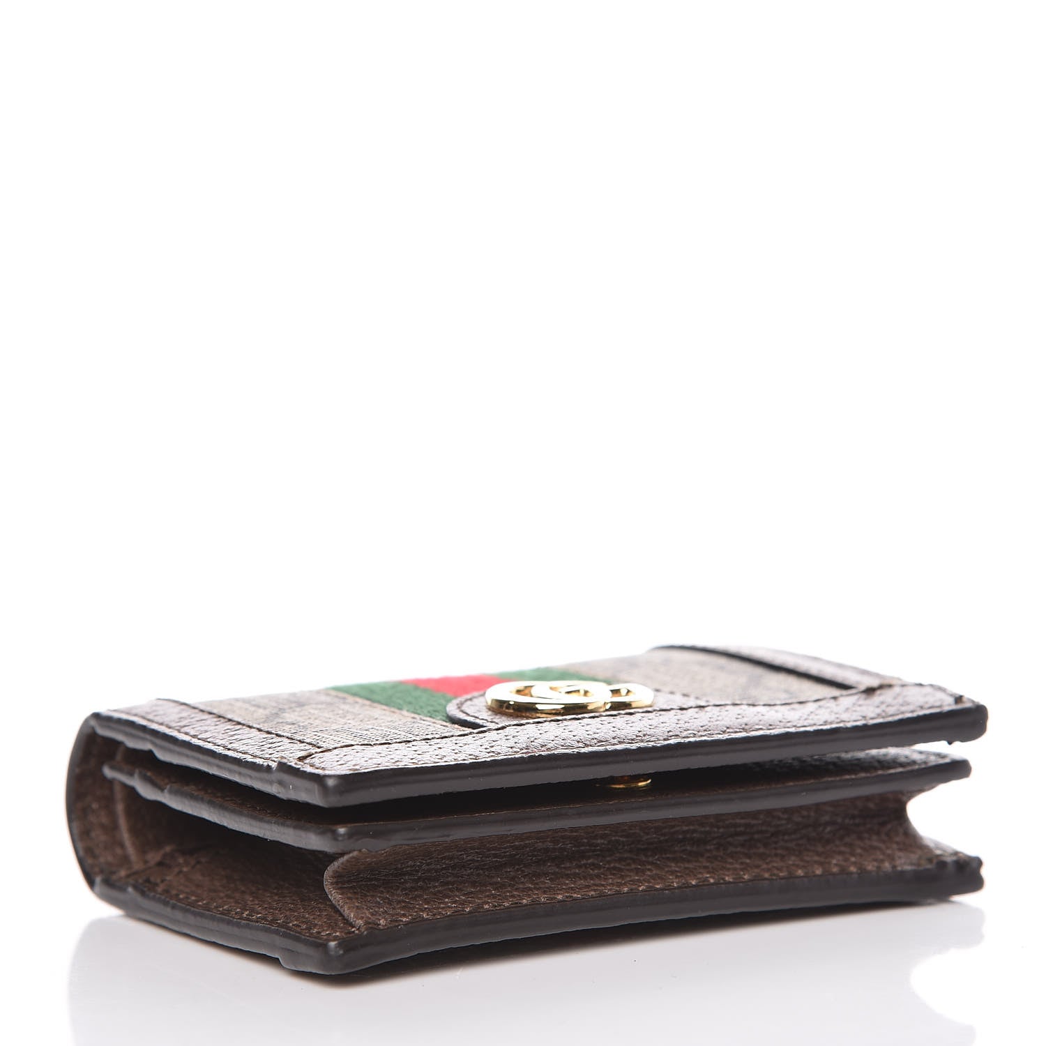 Gucci GG Supreme Monogram Web Ophidia Card Case Beige New Acero 4 of 8