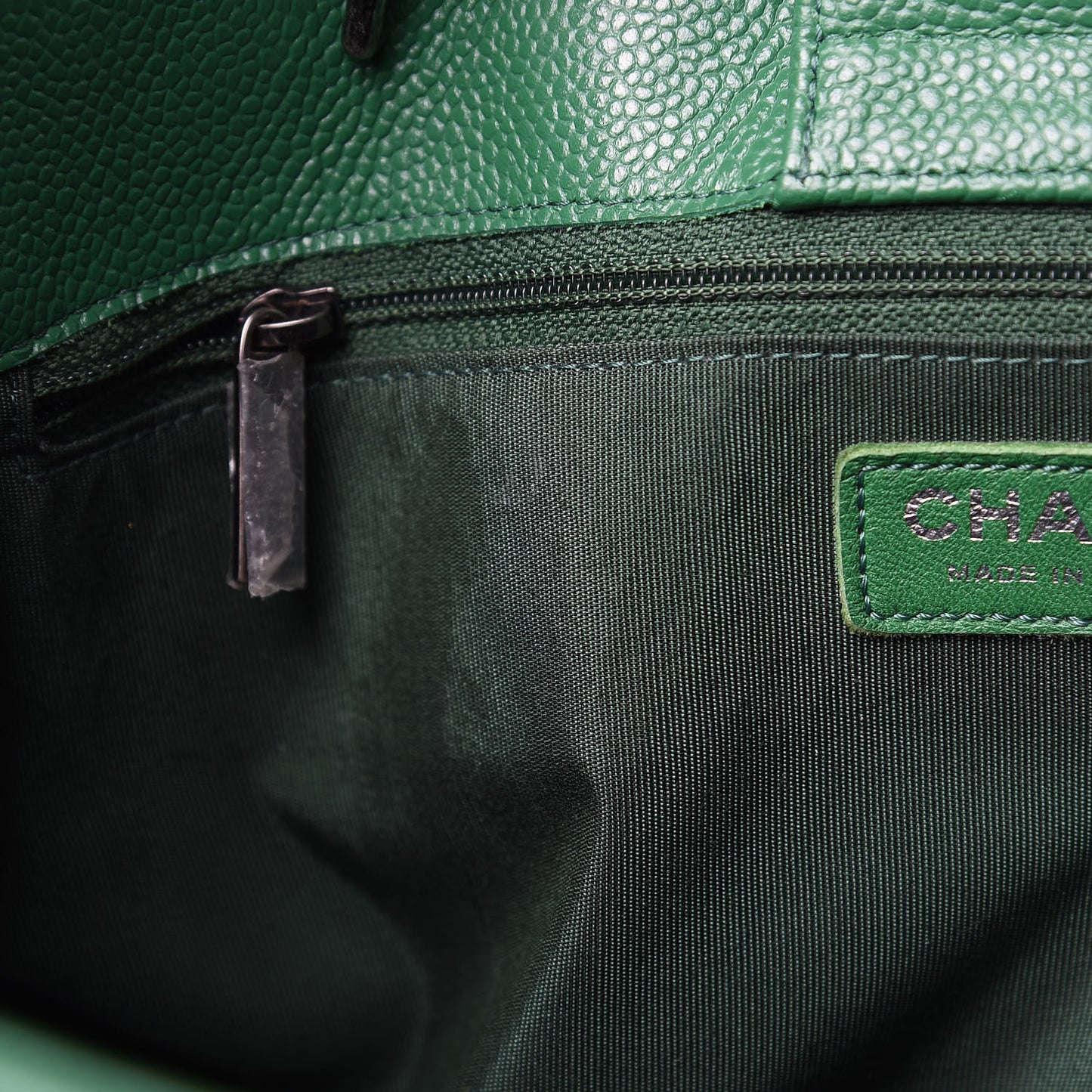 Caviar Quilted Timeless Tote Green