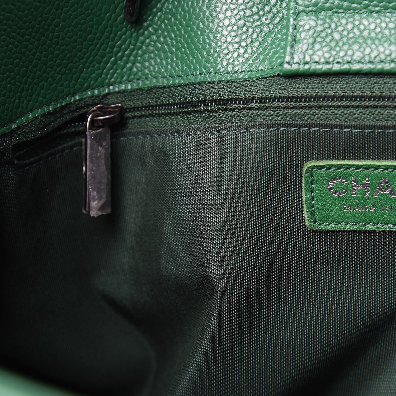 Chanel Caviar Quilted Timeless Tote Green 13 of 14