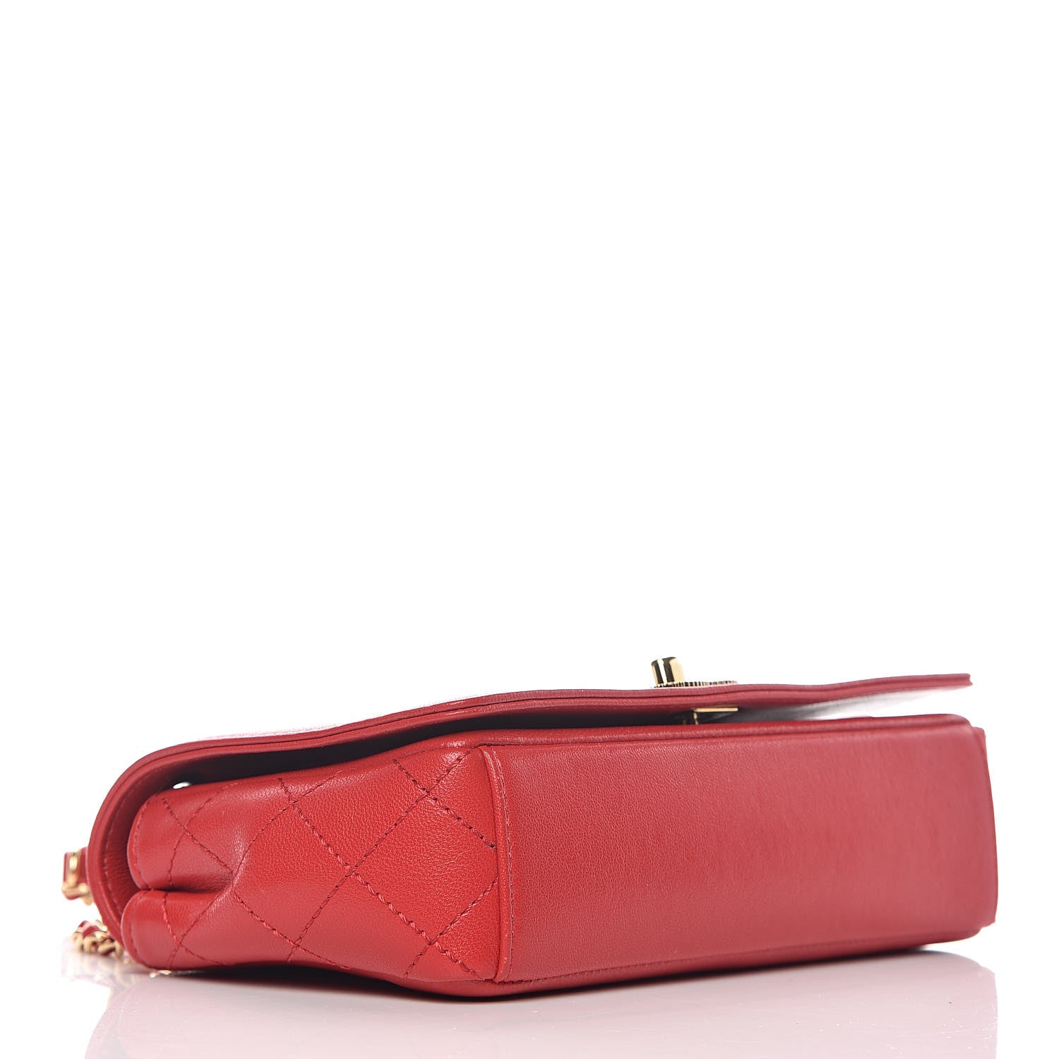Chanel Sheepskin Quilted Small Vintage Mademoiselle Flap Red 4 of 10