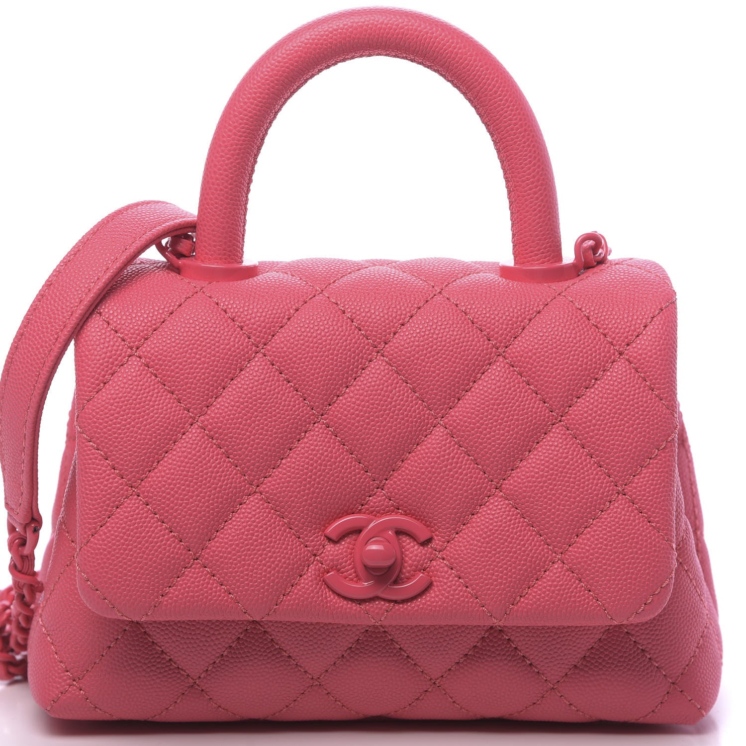 Chanel Caviar Quilted Incognito Extra Mini Coco Handle Flap Pink 10 of 10