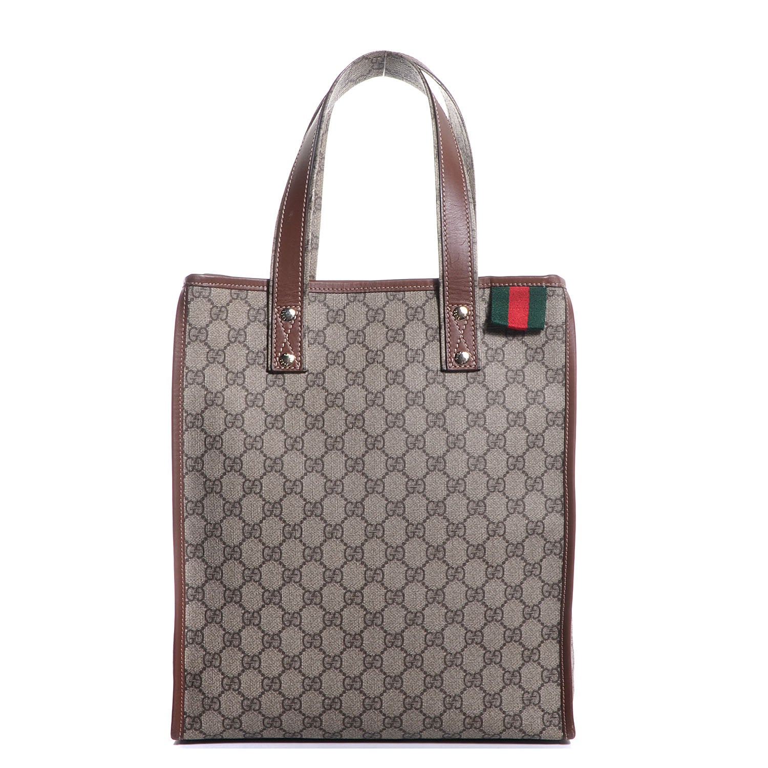 Gucci GG Plus Monogram Small Signature Web Loop Vertical Tote Light Brown 1 of 7