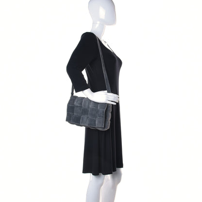 Bottega Veneta Suede Maxi Intrecciato Padded Cassette Crossbody Bag Graphite 3 of 11