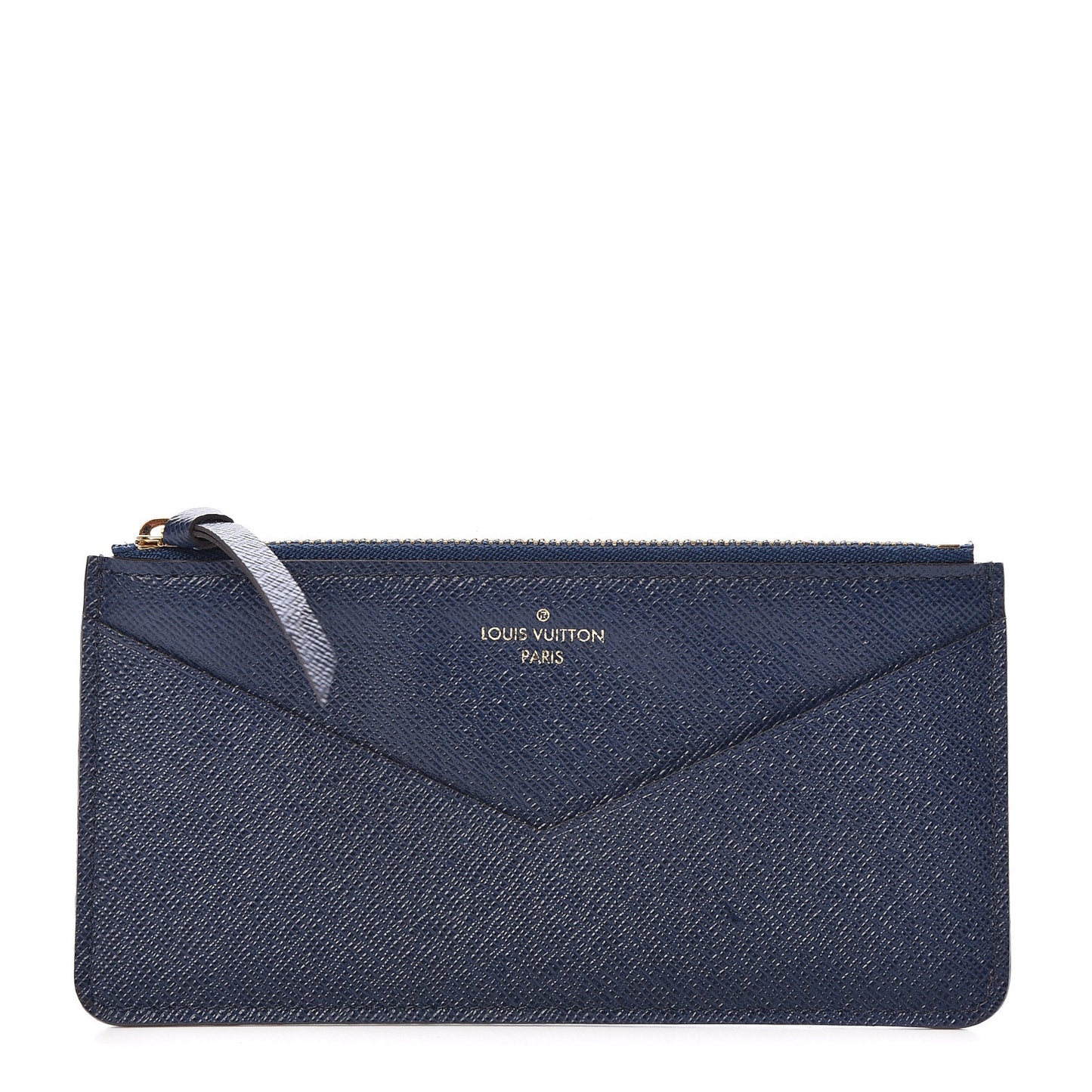 Calfskin Jeanne Wallet Zippered Insert Dark Blue
