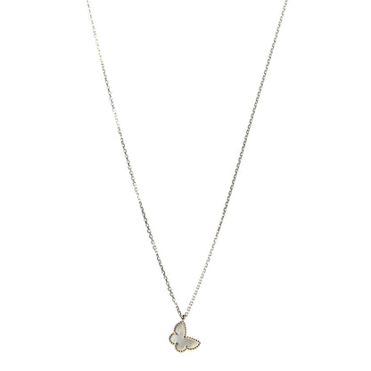 Van Cleef & Arpels 18K Yellow Gold Mother of Pearl Sweet Alhambra Butterfly Pendant Necklace 1 of 8