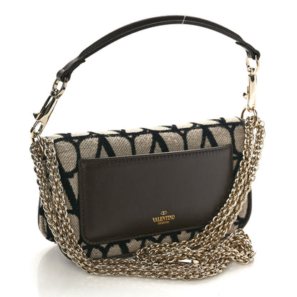 Valentino Garavani Toile Iconographe Nappa Vlogo Small Loco Shoulder Bag Natural Ivory 2 of 10