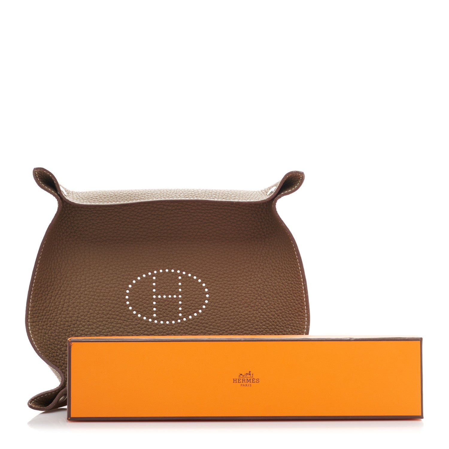 Hermes Taurillon Clemence Mises et Relances Change Tray Etoupe 5 of 5