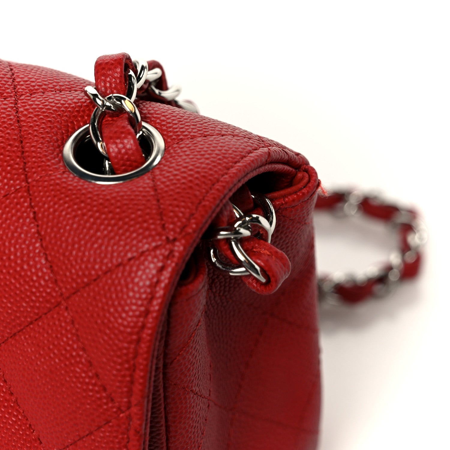 Chanel Caviar Quilted Mini Rectangular Flap Red 11 of 11