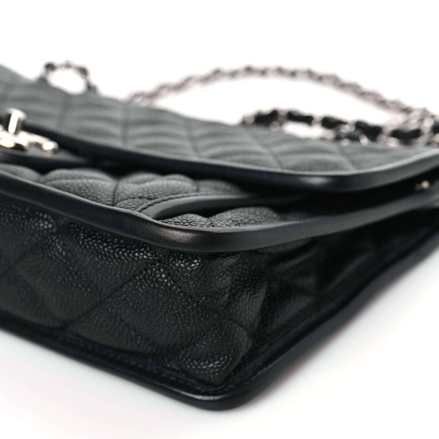 Caviar Quilted Medium French Riviera Flap Black