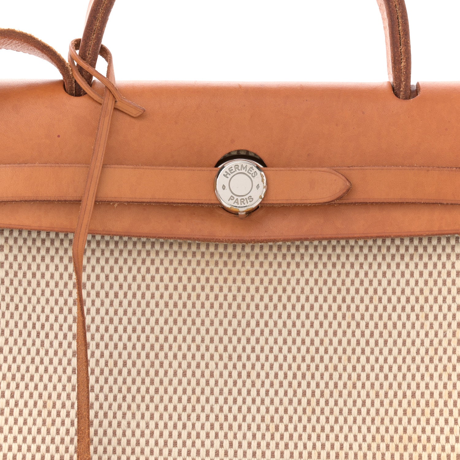 Hermes Toile Vache Calfskin Herbag 30 PM Naturel 8 of 13