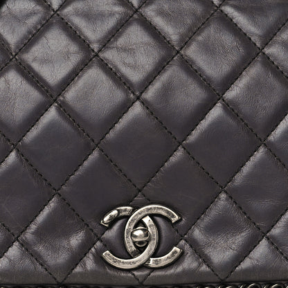 Chanel Calfskin Quilted Small CC Enchained Accordion Flap Grey 7 of 9