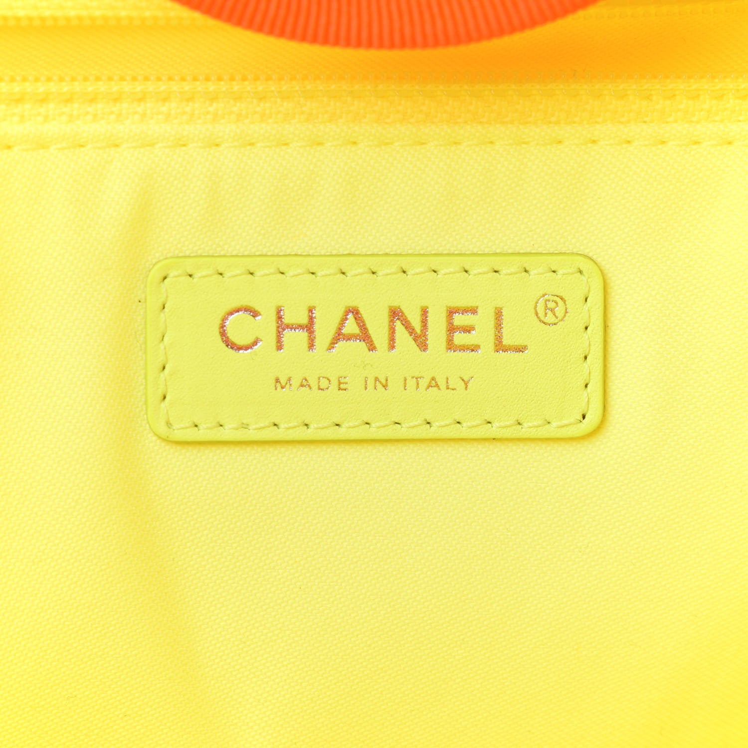 Chanel Mixed Fibers Calfskin Deauville Medium Tote Orange Yellow 8 of 12
