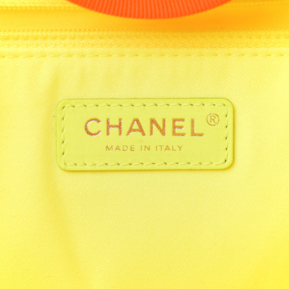 Chanel Mixed Fibers Calfskin Deauville Medium Tote Orange Yellow 8 of 12