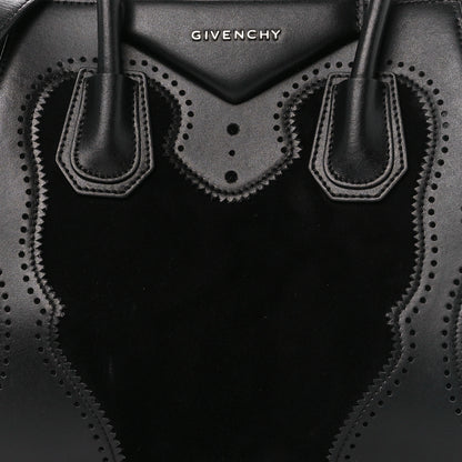 Givenchy Calfskin Suede Brogue Small Antigona Black 8 of 10