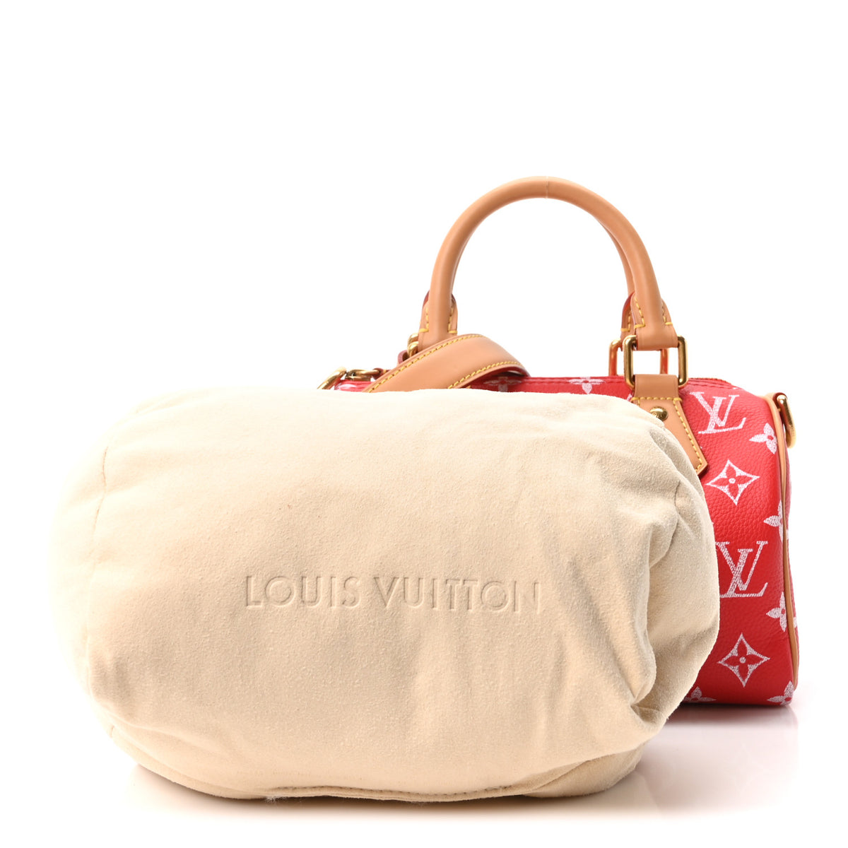 Louis Vuitton Calfskin Monogram Speedy P9 Bandouliere 20 Red 4 of 11