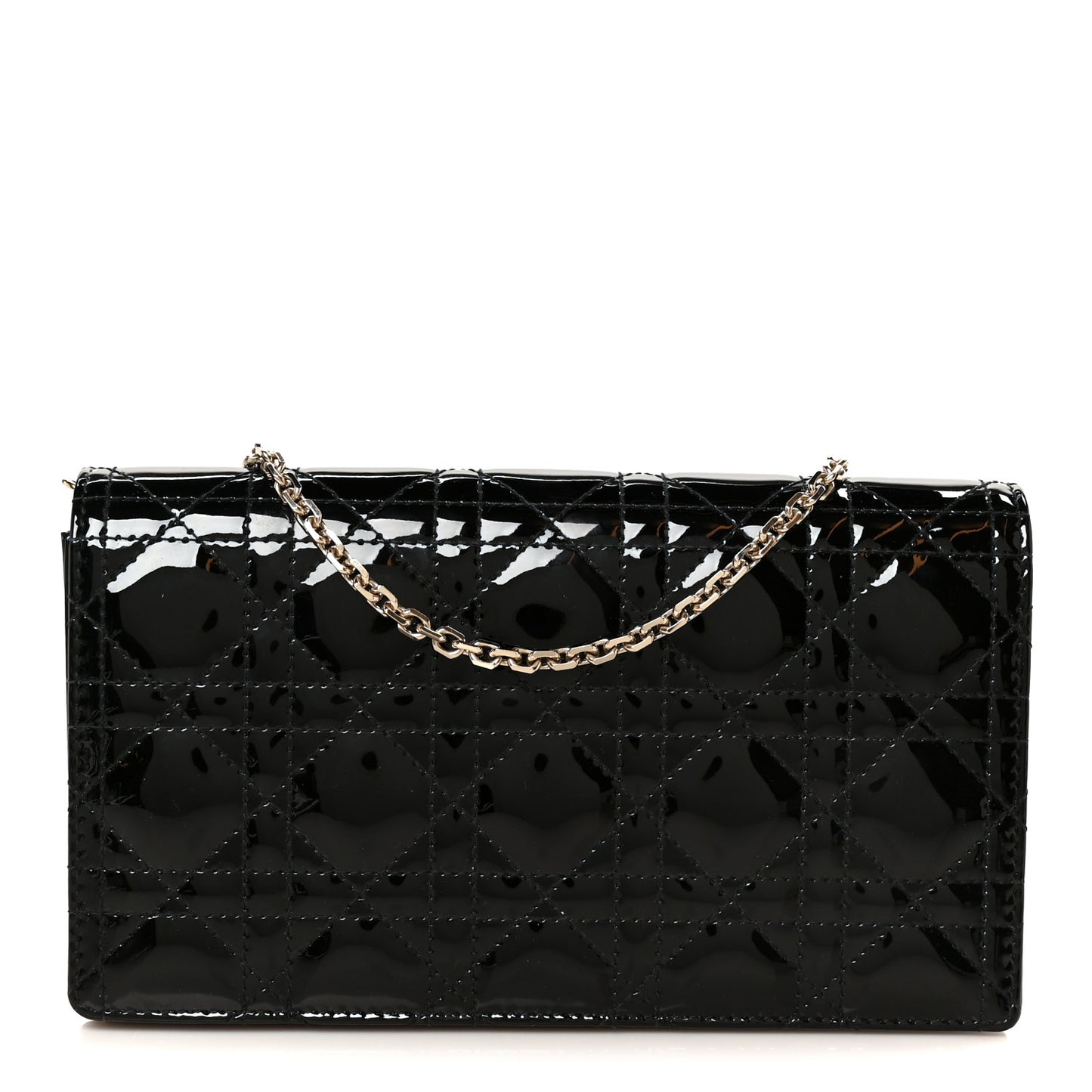 Patent Cannage Lady Dior Convertible Clutch Black