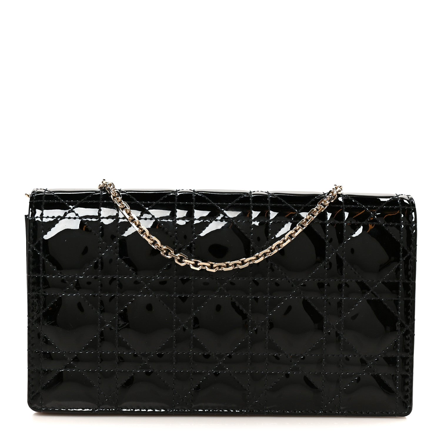 Christian Dior Patent Cannage Lady Dior Convertible Clutch Black 1 of 14