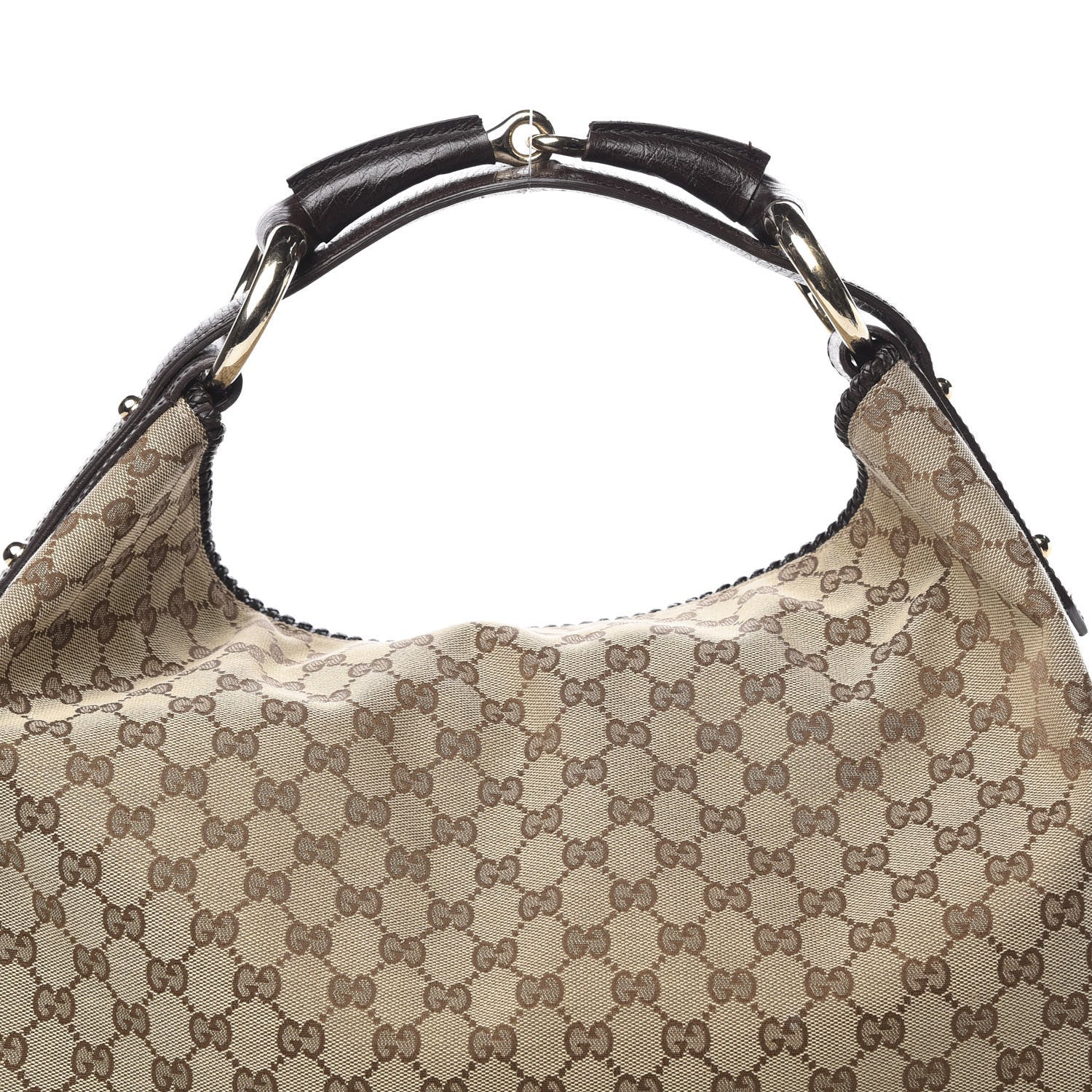 Gucci Monogram Large Horsebit Chain Hobo Dark Brown 7 of 11
