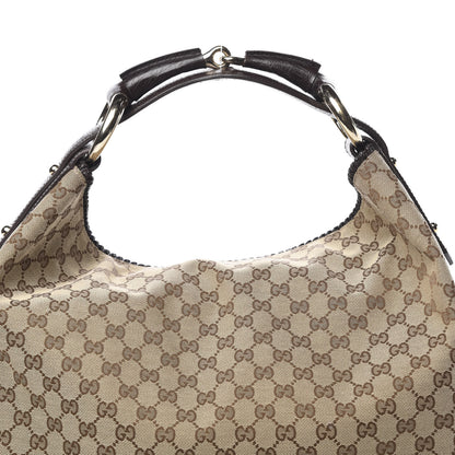 Gucci Monogram Large Horsebit Chain Hobo Dark Brown 7 of 11
