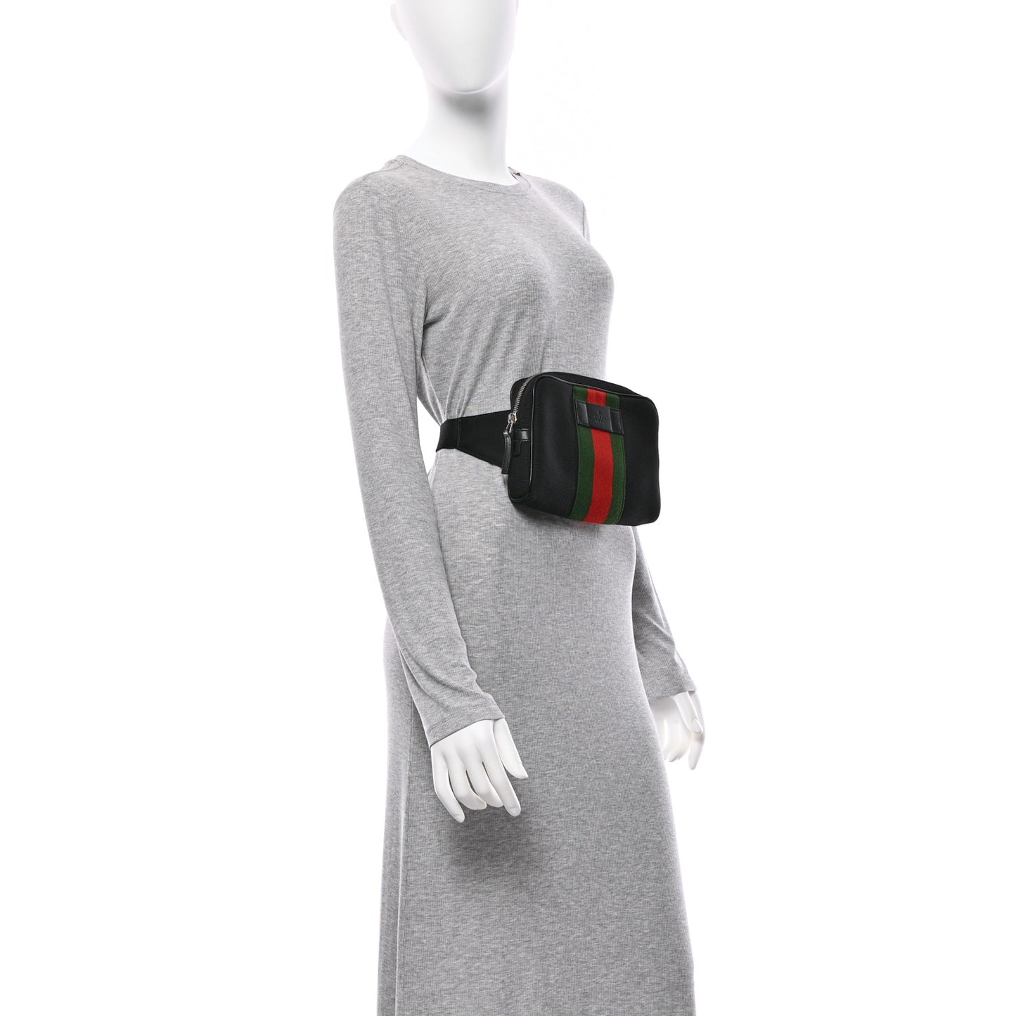 Canvas Web Slim Belt Bag Black