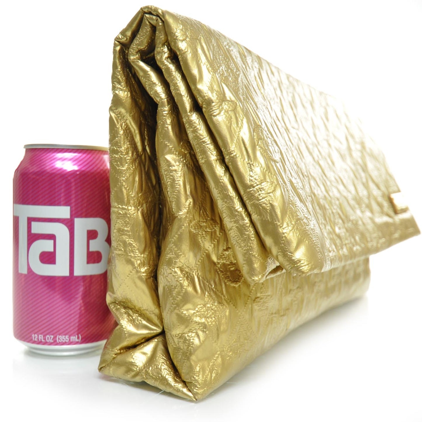 Jacquard Quilted Monogram Limelight Clutch GM Gold