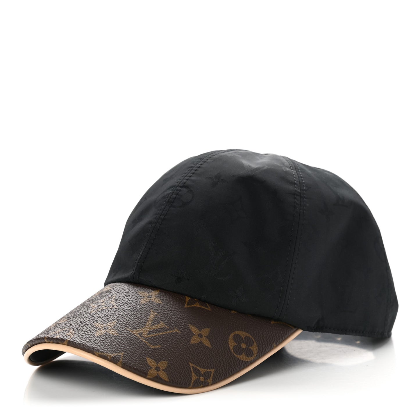 Polyester Silk Monogram LV Get Ready Cap L Black