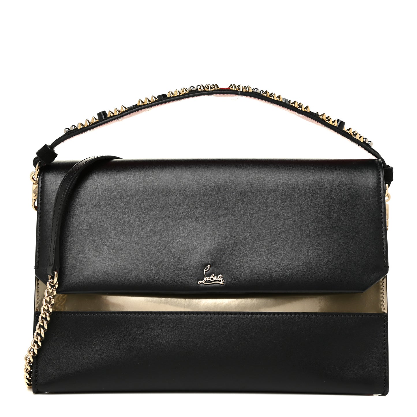 Calfskin Loubiblues Paris Clutch Bag Black Multi