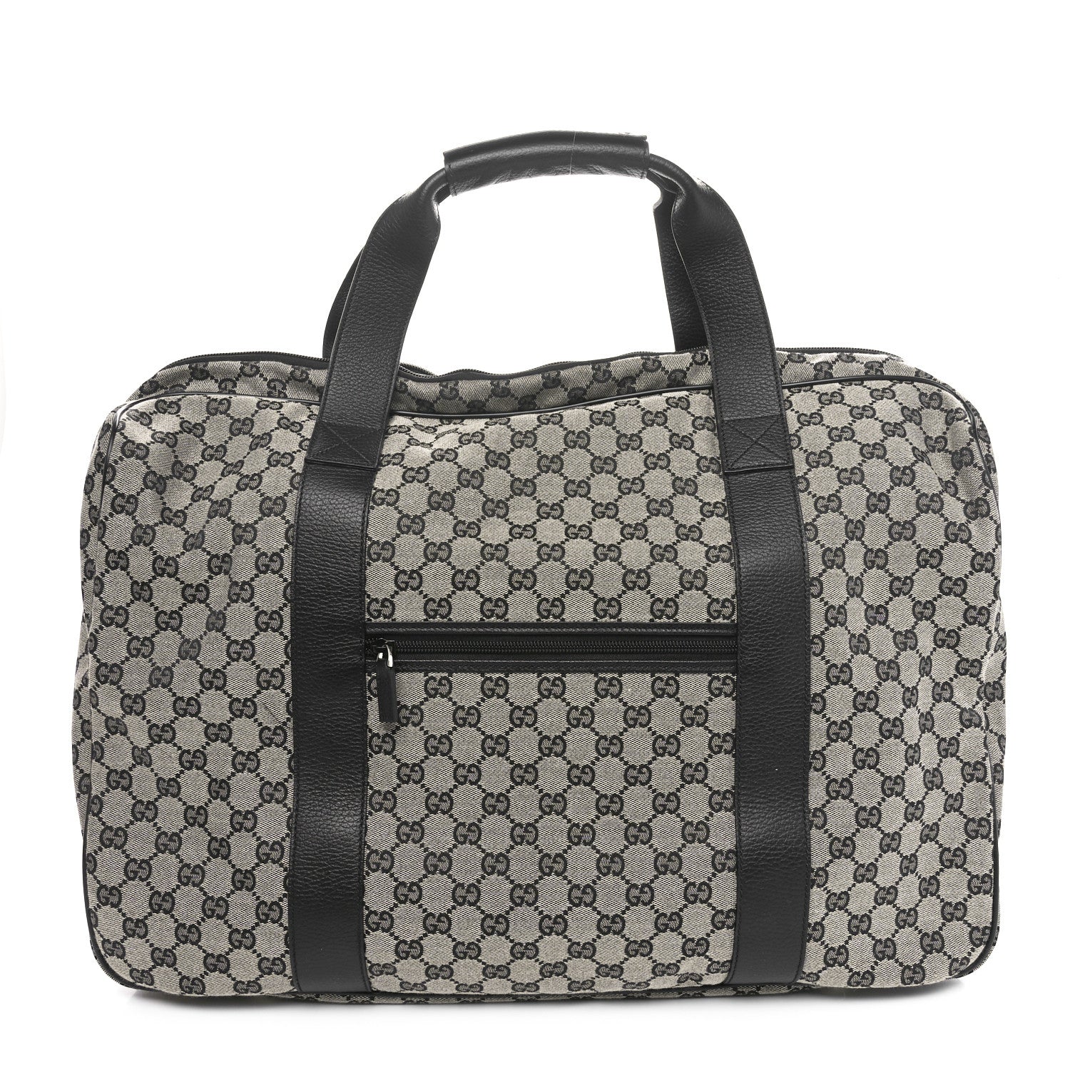 Gucci Monogram Textured Dollar Calfskin Suitcase Luggage Beige Black 1 of 10