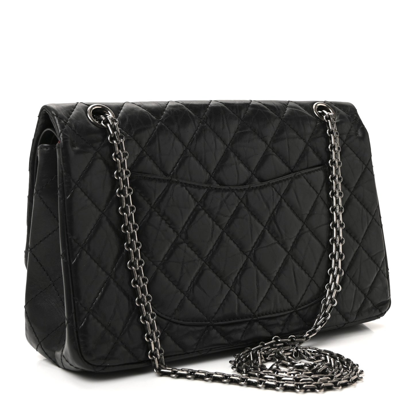 Aged Calfskin Quilted 2.55 Reissue 226 Flap Black