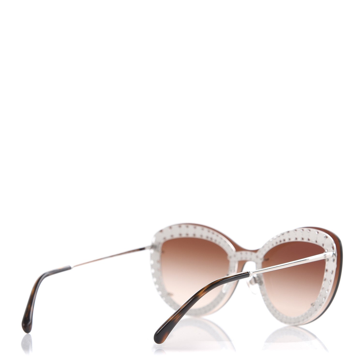 Chanel Acetate Metal Pearl Butterfly Sunglasses 4236-H Brown 4 of 6