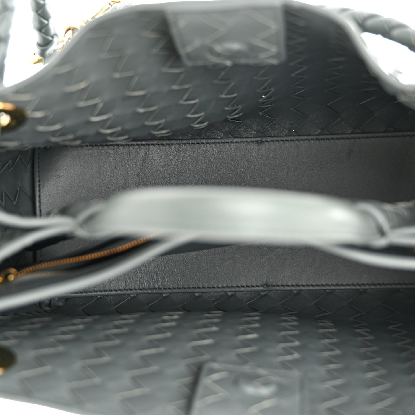Nappa Intrecciato Medium Andiamo Shoulder Bag Slate