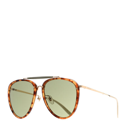 Gucci Aviator Sunglasses GG0672S Havana Gold Green 1 of 7