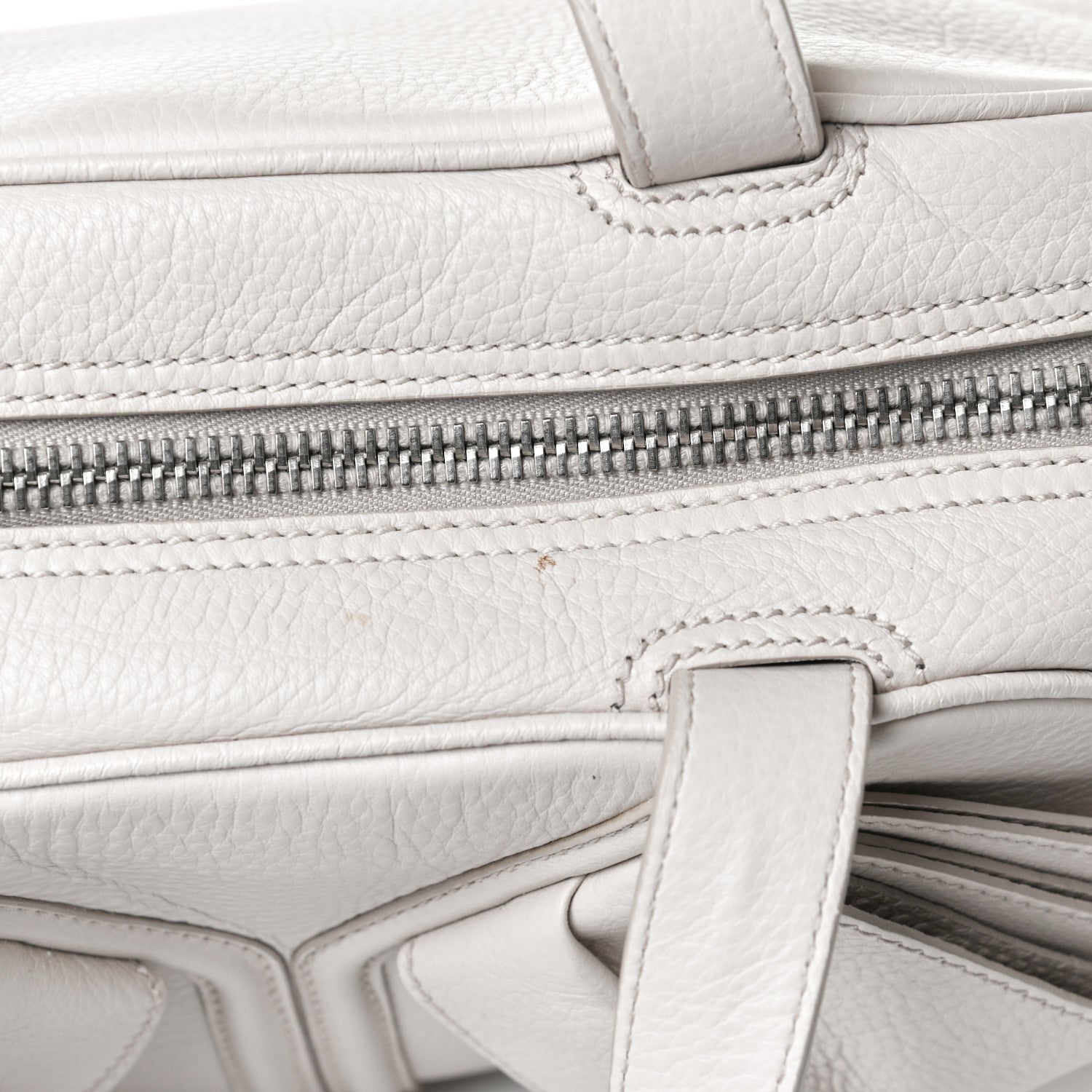 Saint Laurent Calfskin Small Y Bow Tote White 14 of 15