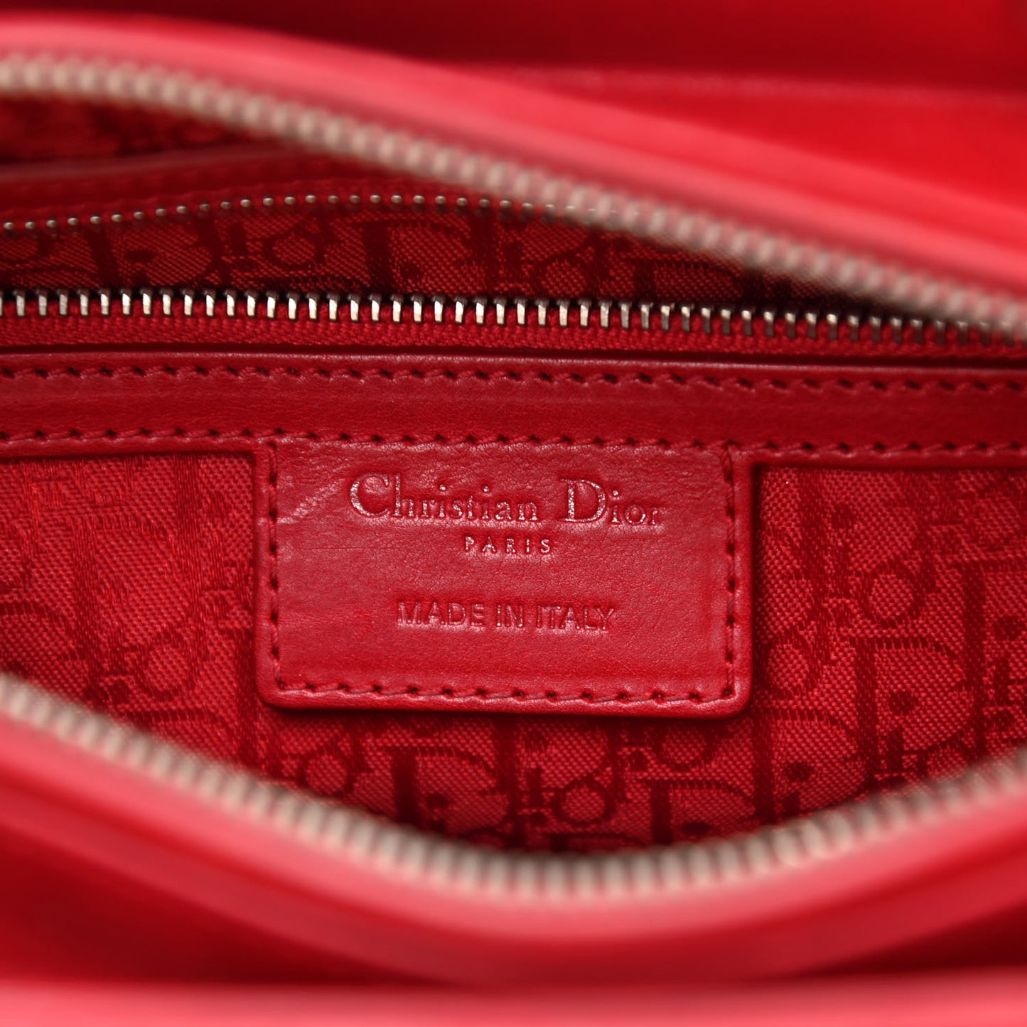 Lambskin Cannage Medium Lady Dior Red
