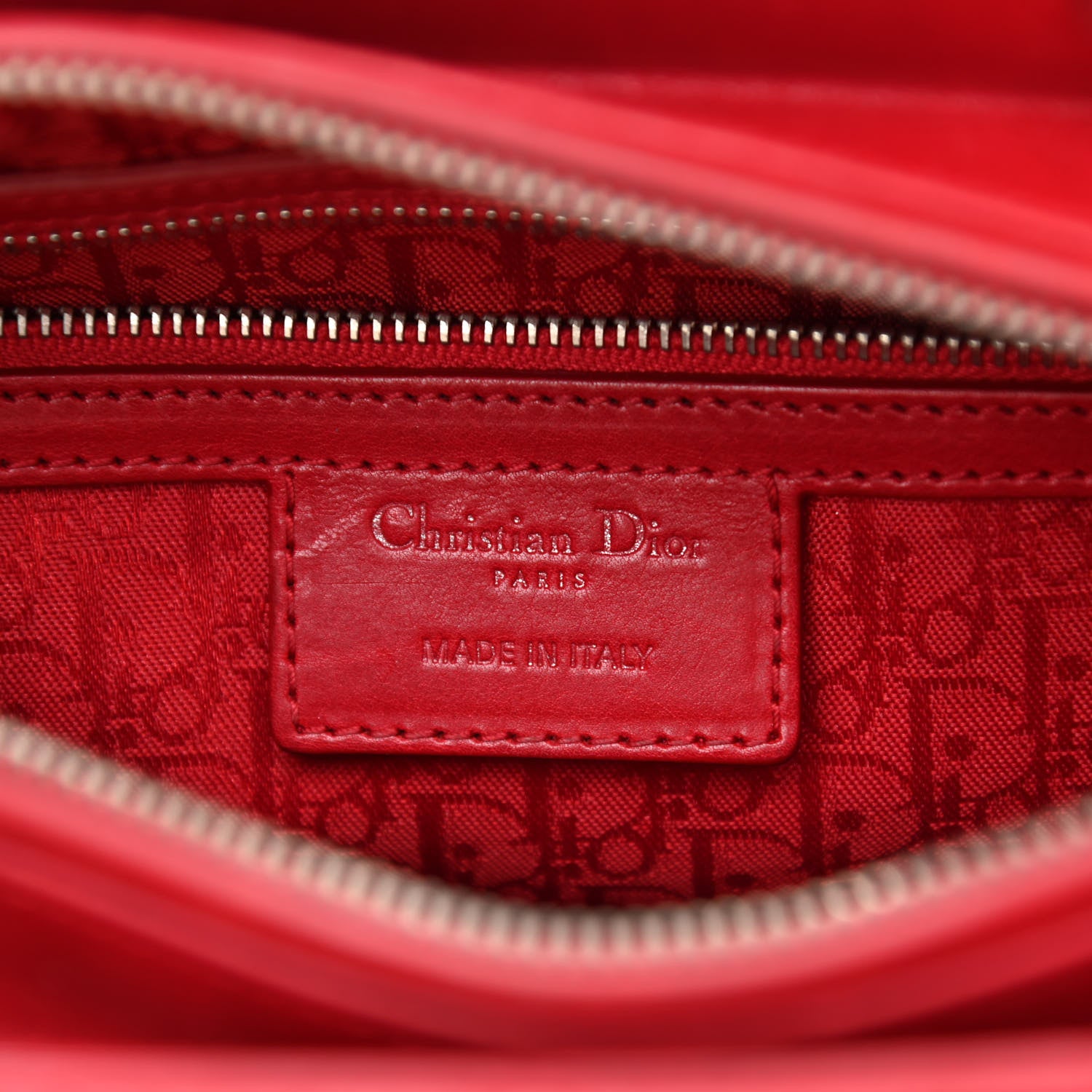 Christian Dior Lambskin Cannage Medium Lady Dior Red 6 of 10