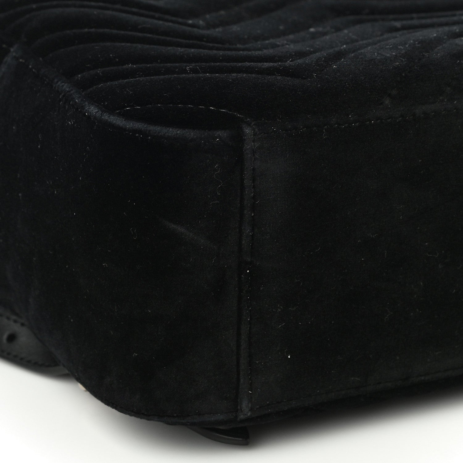 Gucci Velvet Matelasse GG Marmont Dome Backpack Black 9 of 10