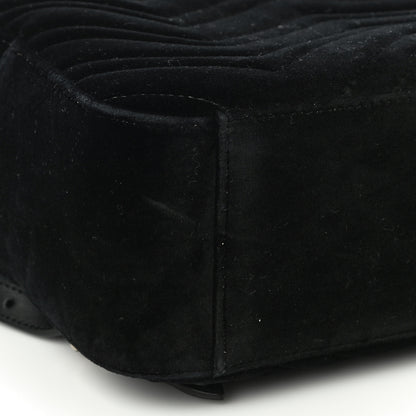 Gucci Velvet Matelasse GG Marmont Dome Backpack Black 9 of 10