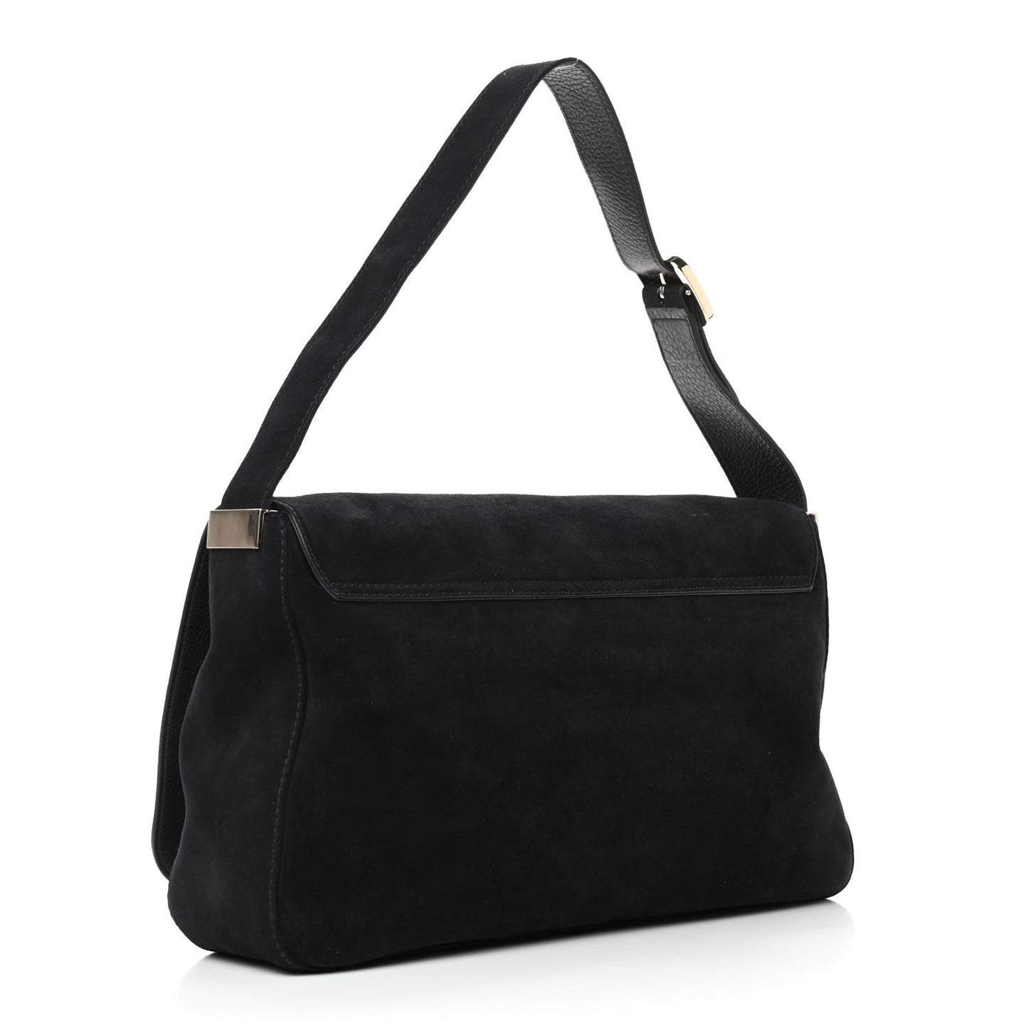 Suede G Square Medium Shoulder Bag Black