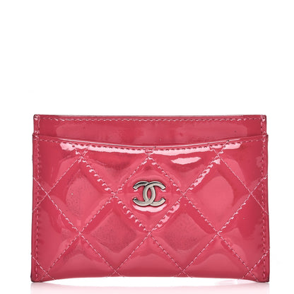 Chanel Patent Quilted Card Holder Fuchsia 1 of 14